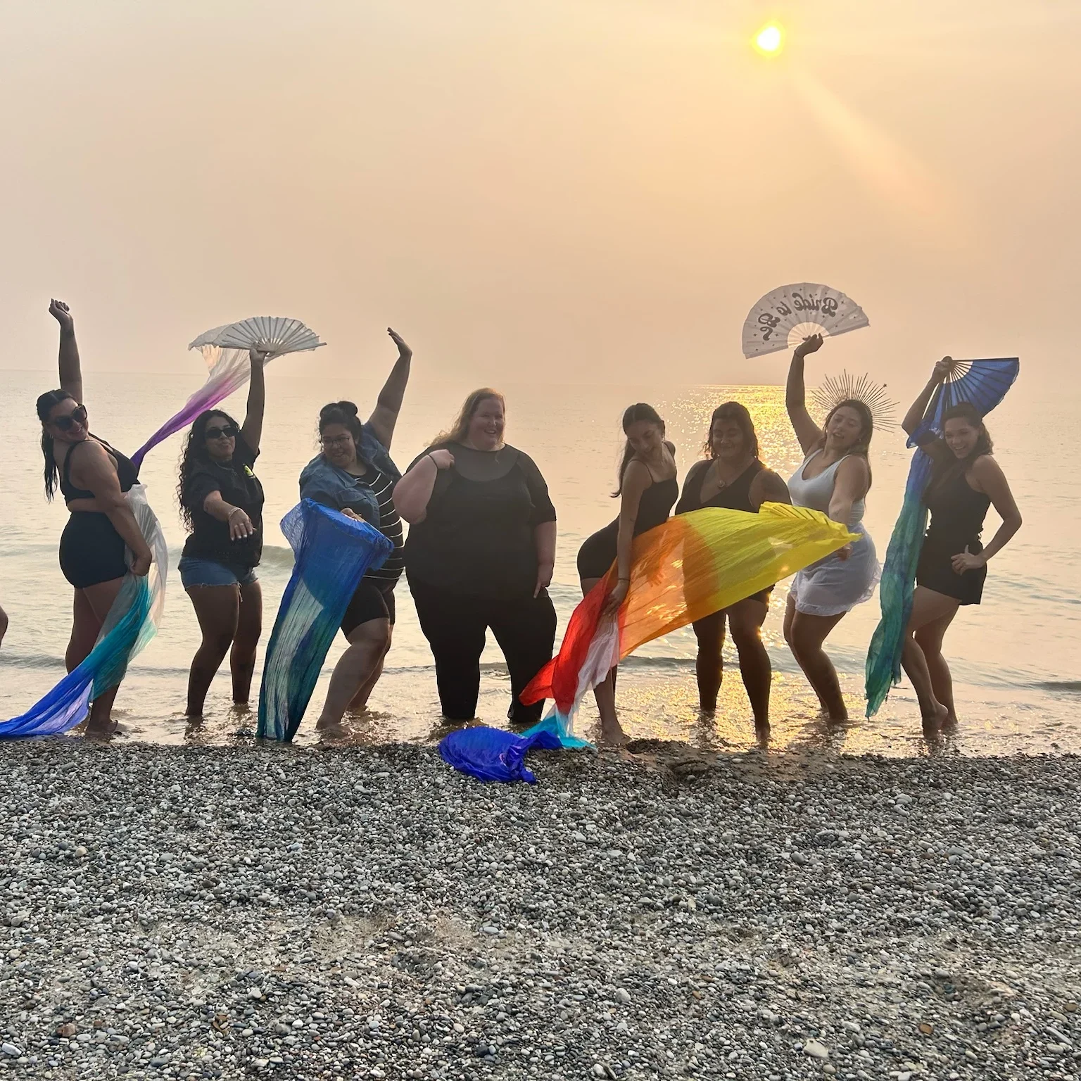 Luxury Chicago bachelorette group champagne toast with city views